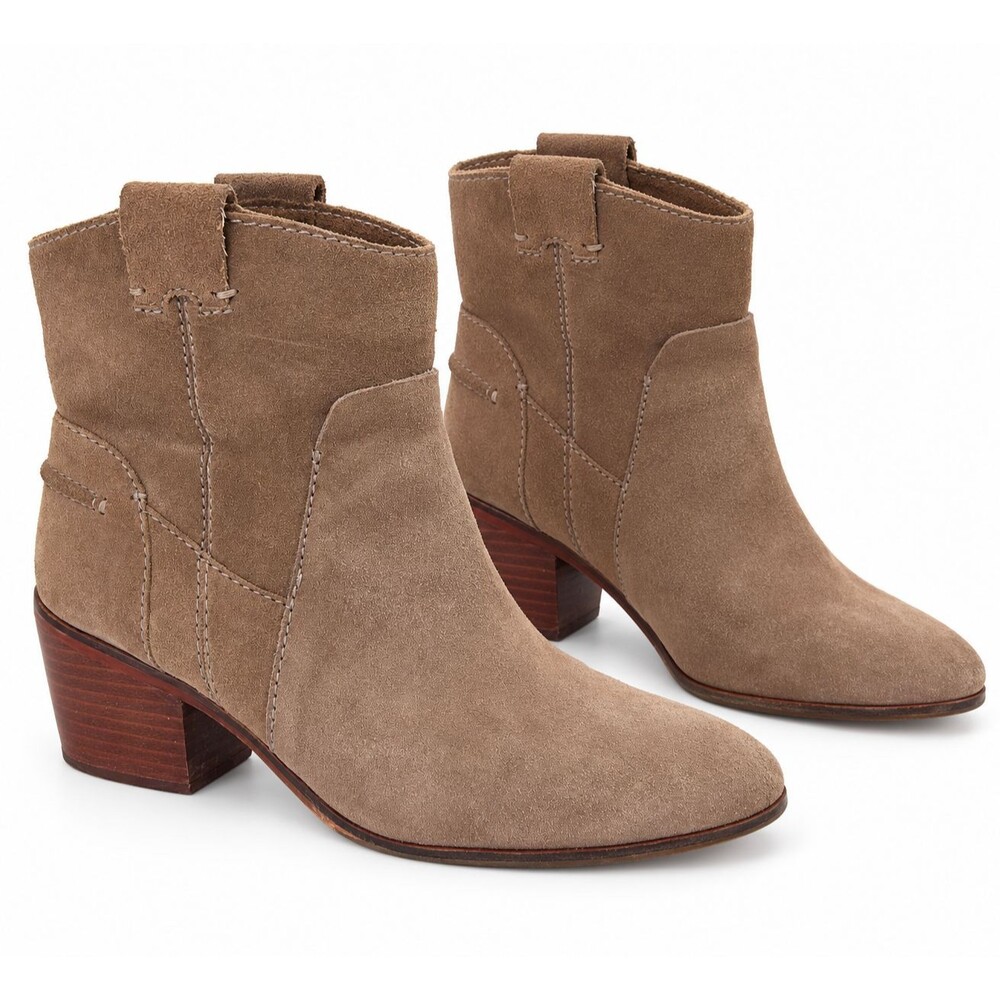 Vince Camuto Maves Suede Bootie Women's Sz 8.5 M Tan Brown Z5340 Western EUC